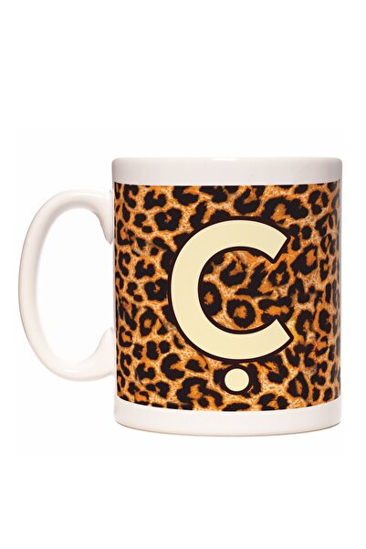 Rock'n Fox Letter C Leopard Pattern Initial Design Coffee Mug Cup