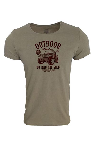Raf Coll Μπλουζάκι Unisex με στάμπα ανοιχτό χακί πράσινο