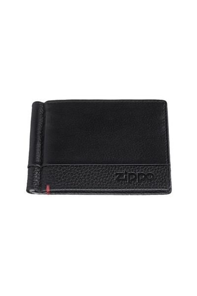 Zippo Rfid Blocked Nappa Leather Money Clip Wallet Black