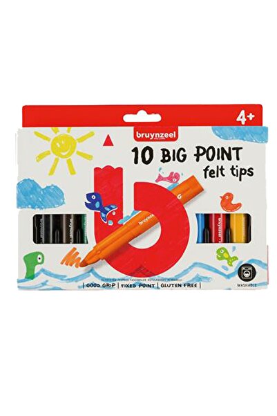 Bruynzeel Bıg Poınts Kalın Uçlu Keçeli Kalem Boya Seti 10'lu