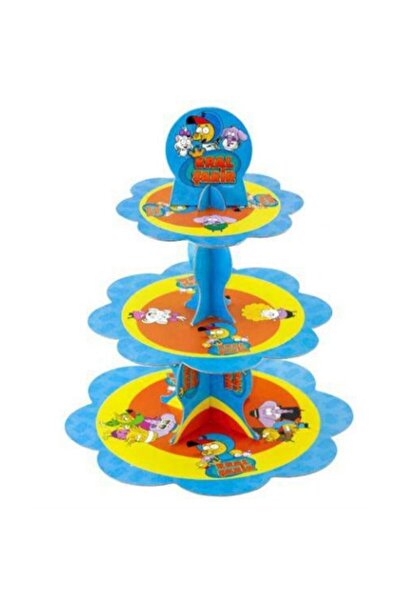 Genel Markalar Kral Şakir Action Temalı Karton Cupcake Kek Standı 3 Katlı