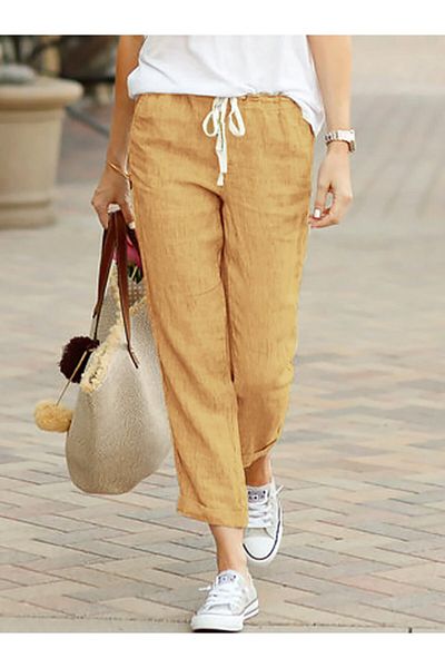 night blue Women's Brown Casual Summer Pants