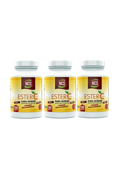 NCS Ester Vitamin C 1000 Mg 180 Tablets Black Mercury Orange Bioflavonides Routine Aserola 3 Pieces