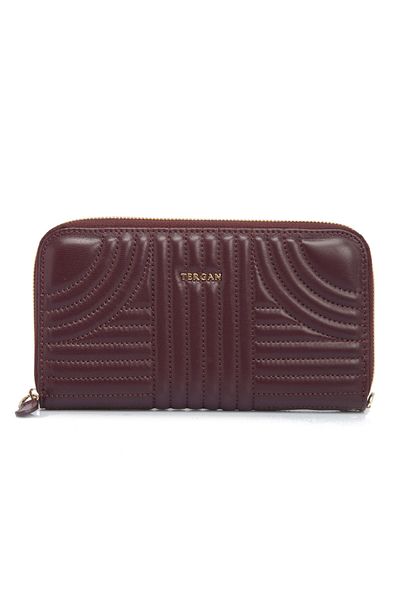Tergan Claret Red Leather Women's Wallet 05800n2ı