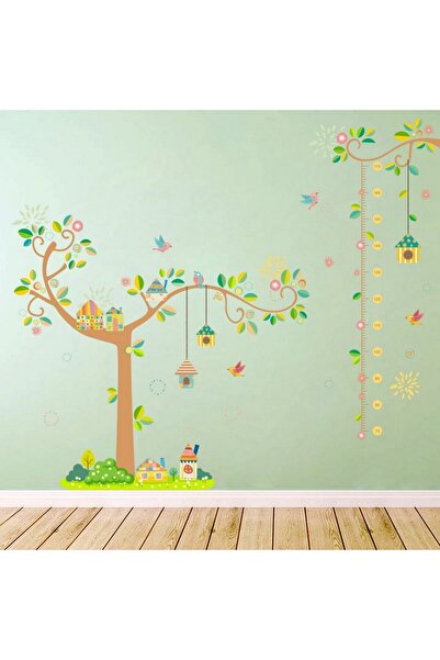 CRYSTAL KIDS Ağaç Ve Kuşevleri  Boy Ölçer Duvar Sticker