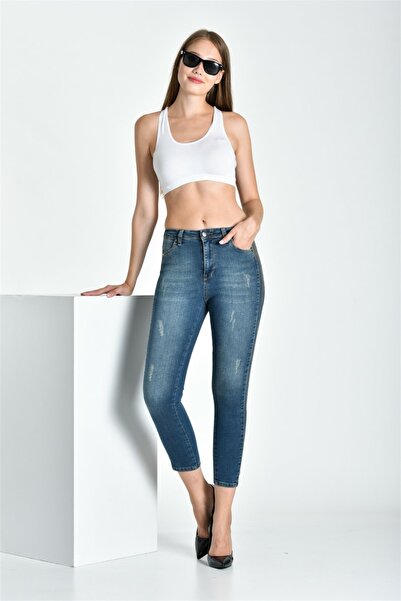 diaves Kenarı Çizgi Detaylı Skinny Jean