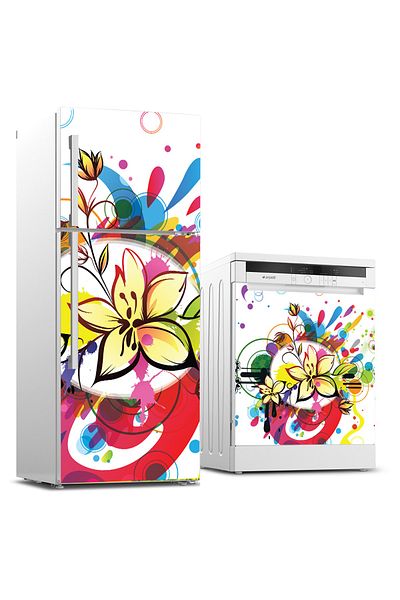 Tilki Dünyası Refrigerator And Dishwasher Set Sticker 0206