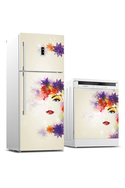 Tilki Dünyası Refrigerator And Dishwasher Set Sticker 0248