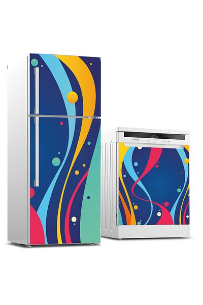 Tilki Dünyası Refrigerator And Dishwasher Set Sticker 0272