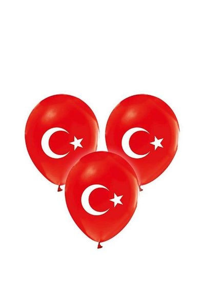 PartAntalya Moon Star Balloon 30 Pieces Turkish Flag