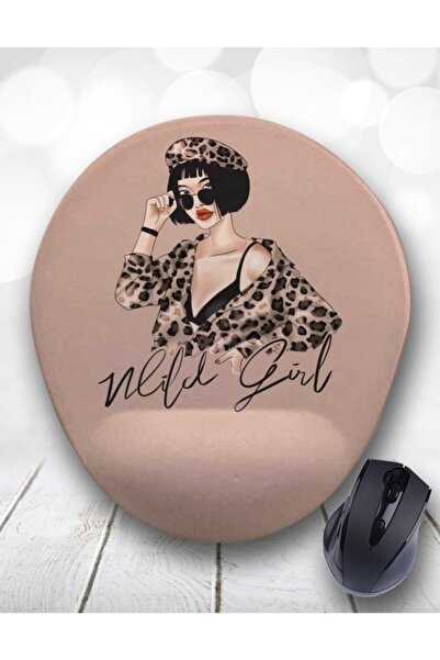 Atölye Çizgi Leopar Wild Girl Bilek Destekli Mouse Pad
