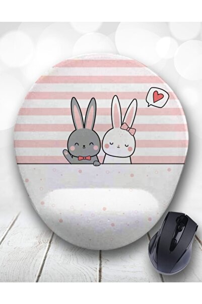 Atölye Çizgi Tavşan Love Bunny Bilek Destekli Mouse Pad
