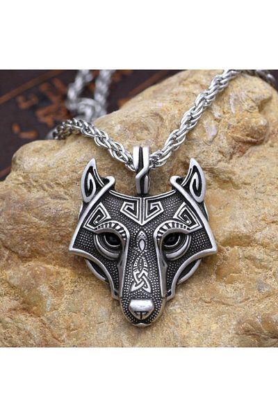 Köstebek High Quality Steel Kurt Head Viking Necklace