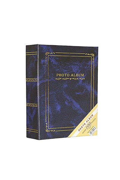 Dijital Dünyası ألبوم صور من القماش الأزرق مقاس 13 × 18 سم مكون من 100 قطعة