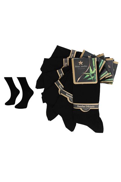 Star Socks Иглени безшевни черни бамбукови чорапи 6 бр. 200