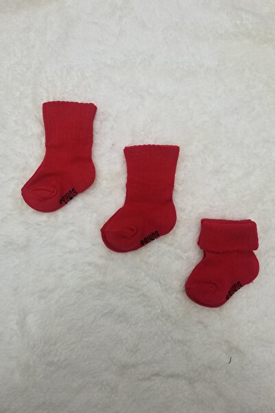 Bumbo 3lü Düz Renk Bebek Çorap