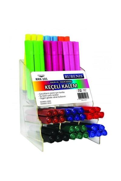Rubenis Keçeli Boya Kalemi Kalın Uç Kalın Gövde Siyah Rrk-100-12
