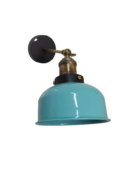 RİOLİGHT Retro Rustic Antique Articulated Turquoise Movable Headboard Metal Wall Sconce with Lampholder