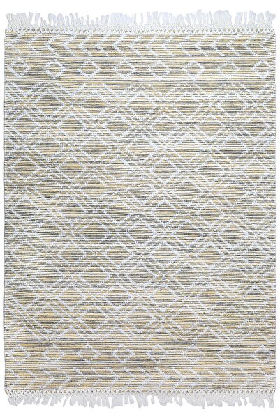 MYHOME HALI Oslo Iskandinav Şahane El Dokuma %100 Doğal Pamuk Yumuşak Sarı Yı...