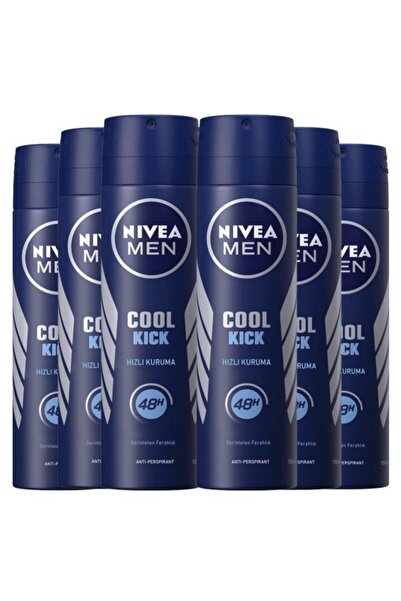 NIVEA Cool Kick Erkek Sprey Deodorant 150 ml x 6 Adet Avantajlı Paket