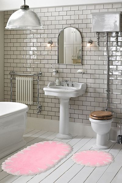 Alanur Home Zara Oval 2-Piece Bathroom Set (65 X 115 - 55 X 65 ) Pink