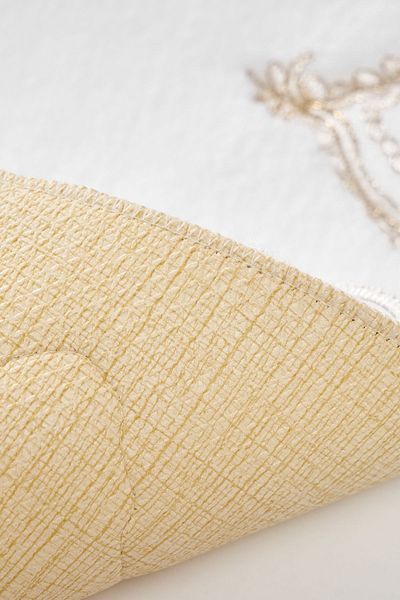 Alanur Home Angel Fringed Applique Oval Set of 2 (65 X 115 - 55 X 65) Cream