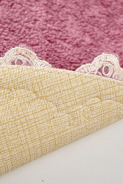 Alanur Home Selonya Welsoft Oval 2-Piece Bath Mat Fuchsia