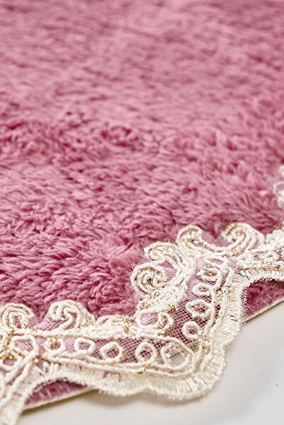 Alanur Home Selonya Welsoft Oval 2-Piece Bath Mat Fuchsia