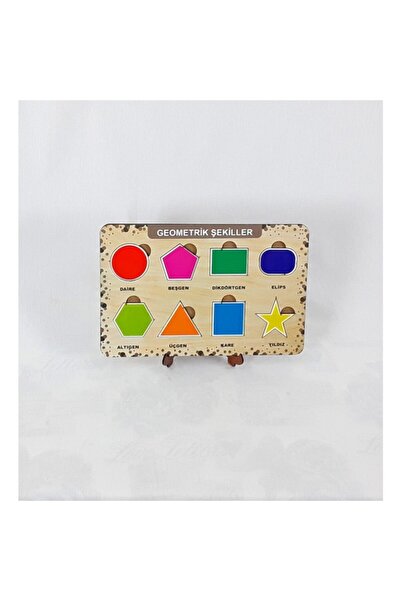 Zekice Ahşap Pazıl Puzzle Geometrik Şekiller Eğitici Öğretici Oyuncak