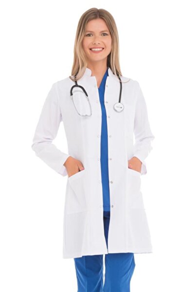 VEHBİ مريلة طبيب مدرس للنساء بياقة القاضي 85 سم