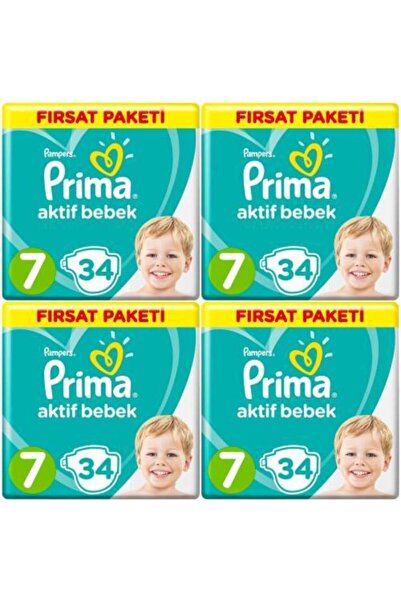 Prima Fırsat Paketi 7 Numara 34*4=136 Adet Bebek Bezi