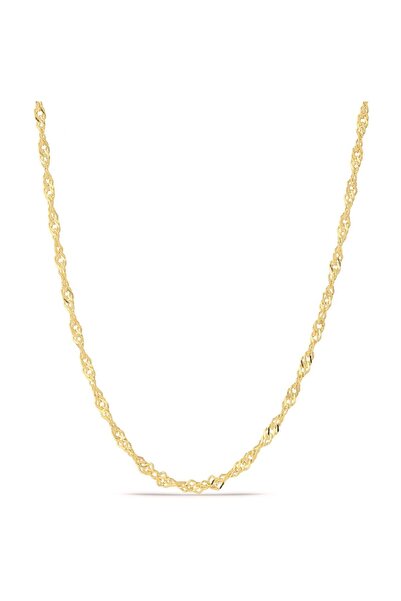 MySilvers Gümüş Burgu Zincir Kolye Kadın Altın