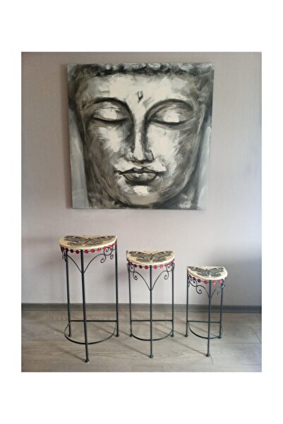 GizHome 137769 Metal Zigon Sehpa Kelebek Desenli