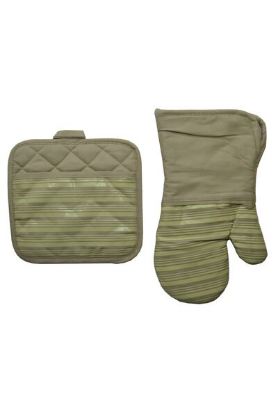 GizHome Giz Home Lüks Silikon Mutfak Eldiveni Bej Çizgili