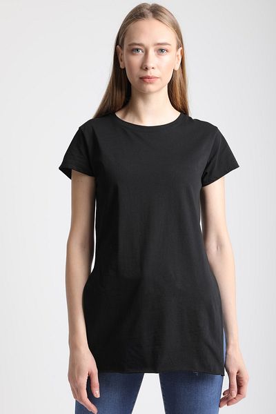 MD trend Tricou de damă din bumbac cu decolteu și negru