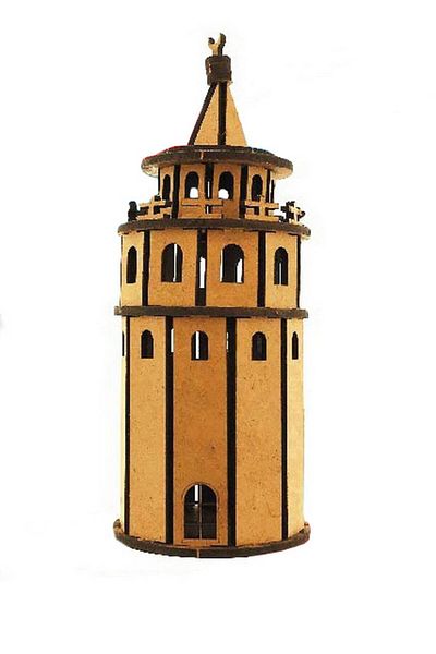 HAYAL Wooden Galata Tower Model - 3D Wooden Model