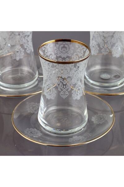Kristal Helena Platinum Decorative Tea Cup Set for 6 People