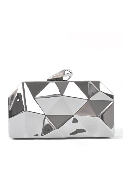 Shoes Center Дамска чанта за вечерна рокля със сребърна каишка