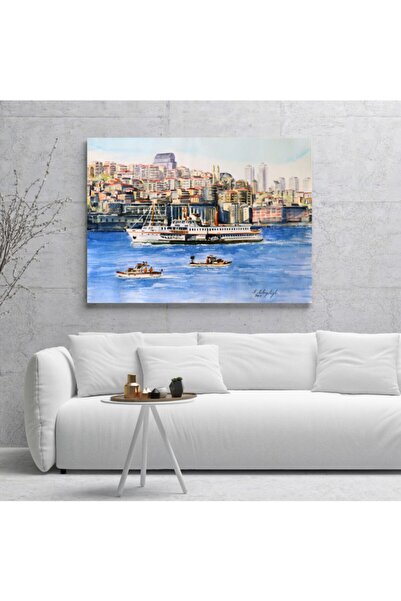 Dijiwork Istanbul Vapur Ve Karaköy Kanvas Tablo 70x100