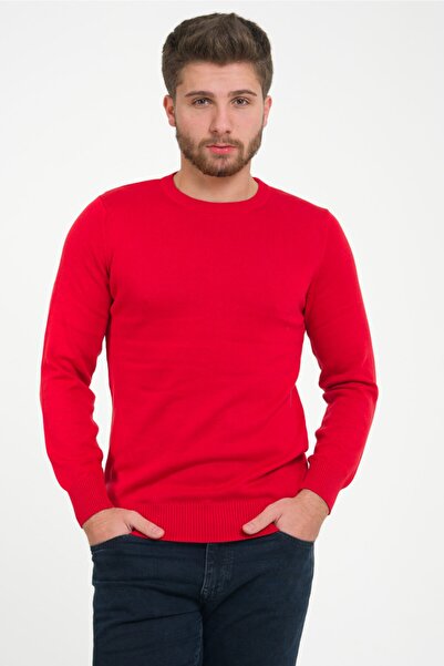 Trist Star سترة تريكو قطنية للرجال برقبة دائرية