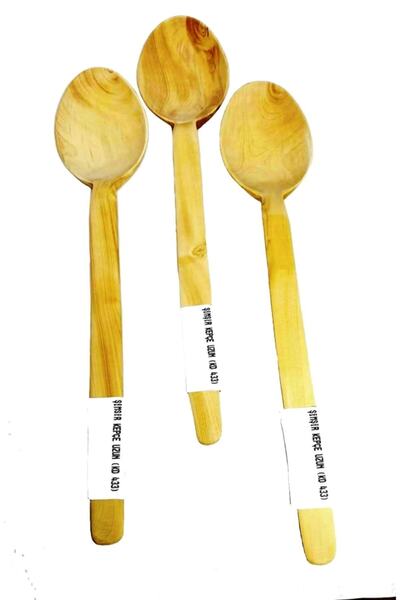 Lizge Naturel Boxwood Large Long Size Scoop Spoon Kd 433 - Set of 3