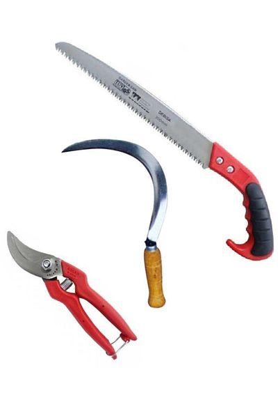Depolife Garden Tree Branch Cutting Saw Herb Shrub Cutting Sickle Pruning Shears Set