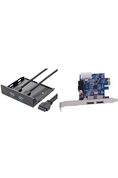 Alfais 4362 Pci Express Pci-e Usb 3.0 Ön Floppy Disket Kasa Arkası Kart