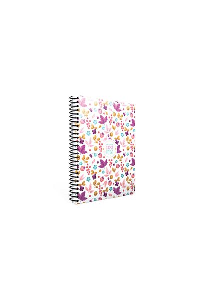 Gıpta 100 lucruri Copertă rigidă în spirală 100 coli 19x26 cm Caiet în carouri