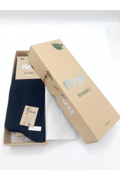 First Men's Black 6-Piece Bamboo Seamless Socks