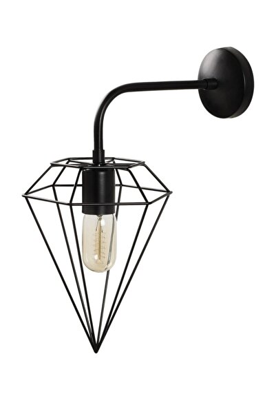 Rsylight شمعدان حائط منشوري مزخرف بتصميم ريفي معدني أسود