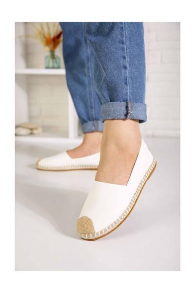 çetin ayakkabı Women's Espadrille Soft Black Studded Ballerinas