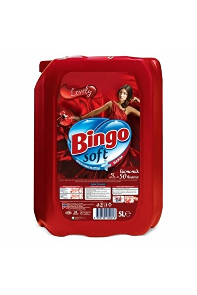 Bingo Soft Sıvı Çamaşır Yumuşatıcı Kırmızı Lovely 5 Litre