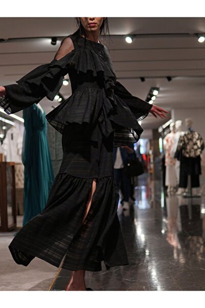 belma özdemir Kadın Volan Katmanlı Elbise