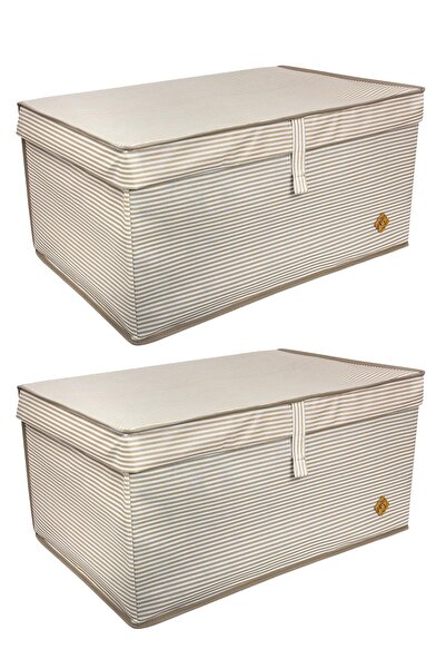 ALAS I Love Myself 2-Piece Set Multi-Purpose Box Mega Striped Brown